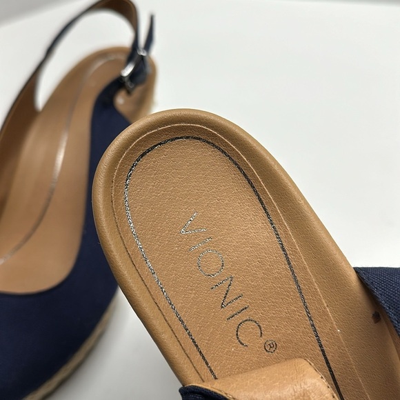 Vionic Coralina Supportive Wedge Sandal Shoes Wedges Navy Blue Women’s Size 9.5 - Picture 7 of 10